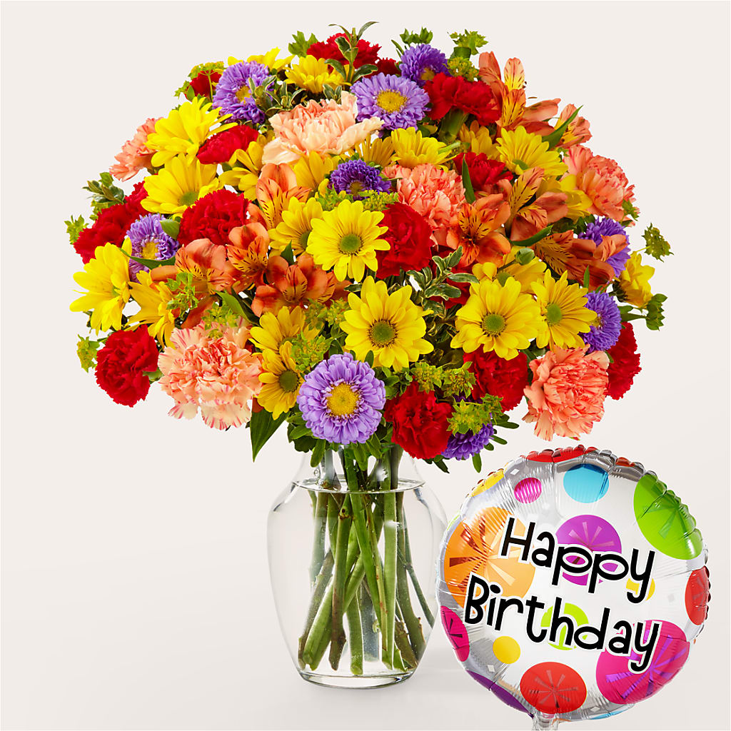 Kaleidoscope Bouquet with Birthday Balloon – Albertsons Floral #0199, Boise ID