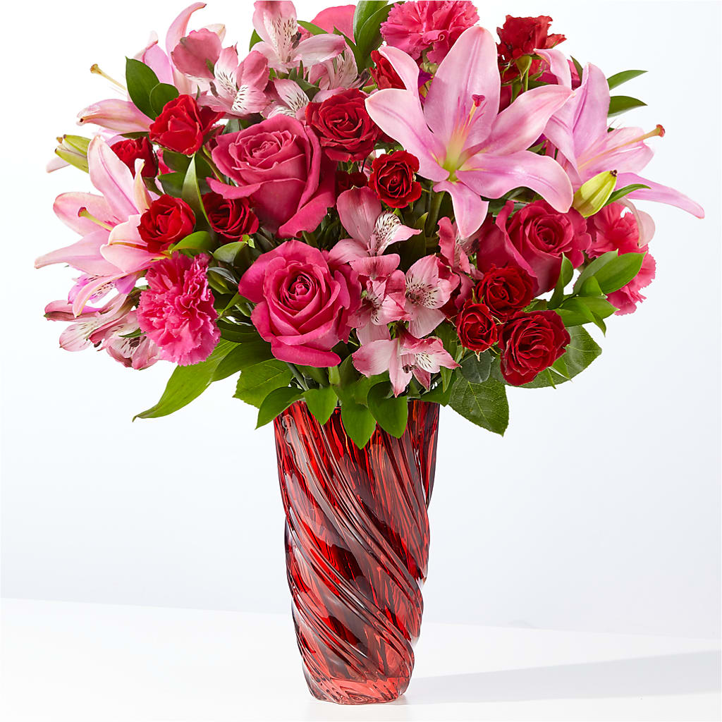 In Love Bouquet with Luxe Swirl Vase – Albertsons Floral #0199, Boise ID
