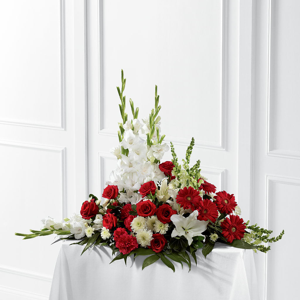 Crimson & White Arrangement – Albertsons Floral #0199, Boise ID