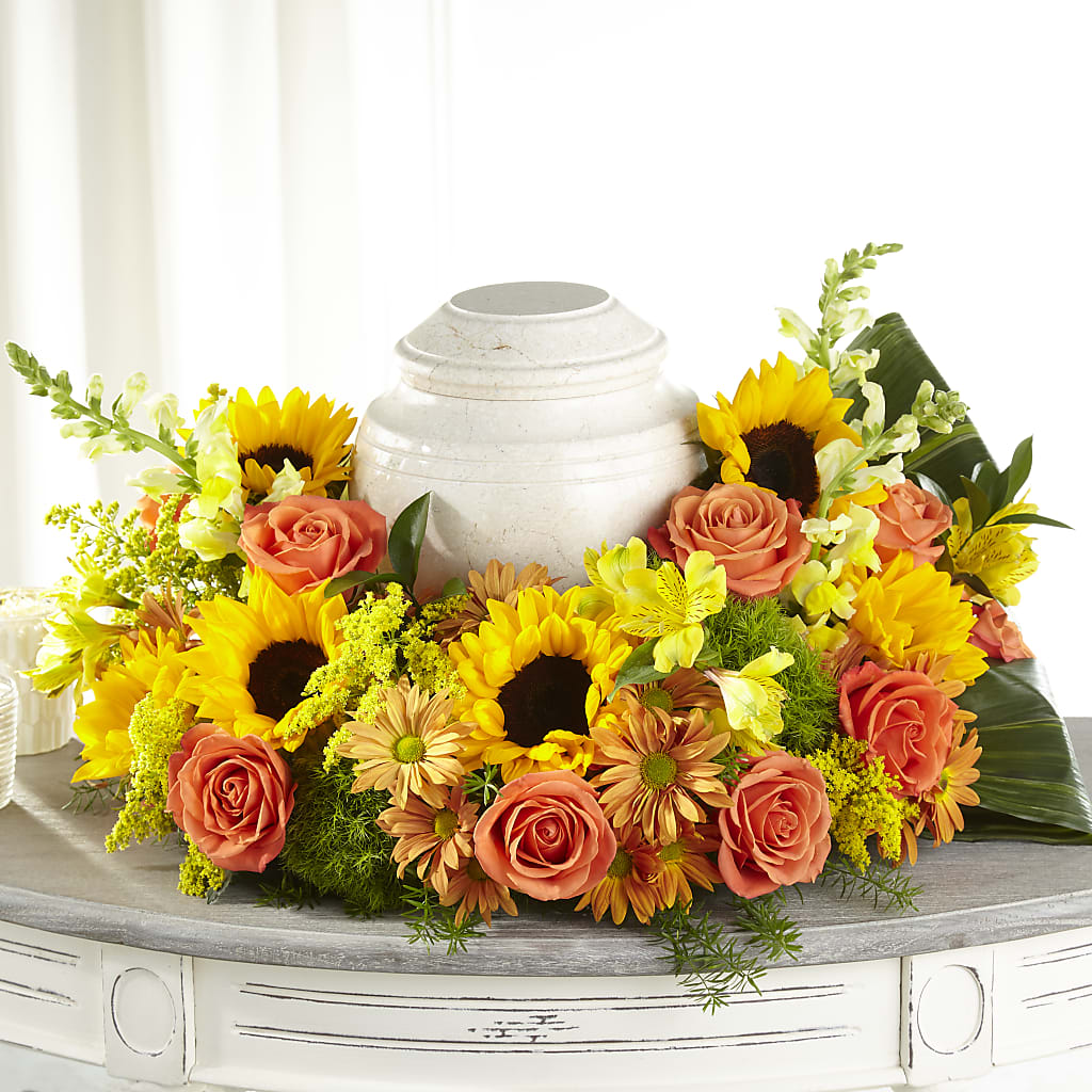 Faithful Sunflower Cremation Adornment – Albertsons Floral #0199, Boise ID