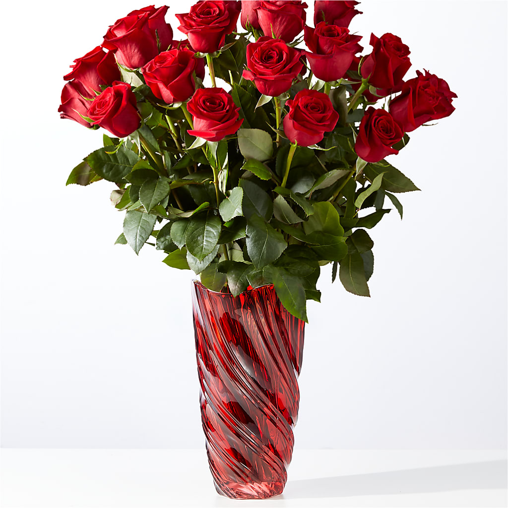 Classic Love Red Rose Bouquet with Luxe Swirl Vase – Albertsons Floral #0199, Boise ID