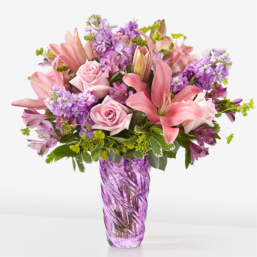Precious Petals Bouquet with Luxe Swirl Vase – Albertsons Floral #0199, Boise ID
