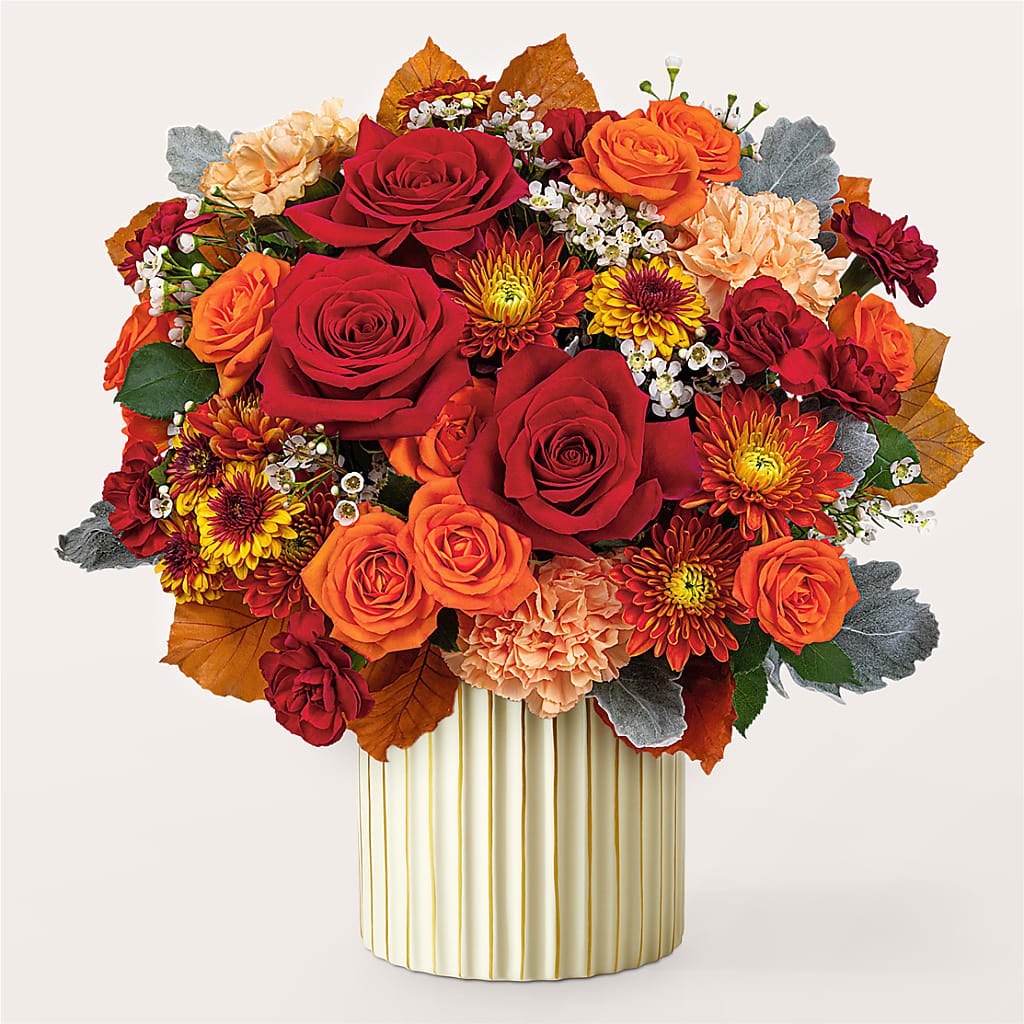 Merlot Bouquet with Ivory Vase – Albertsons Floral #0199, Boise ID