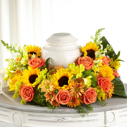 Faithful Sunflower Cremation Adornment –  Albertsons Floral #0199, Boise ID