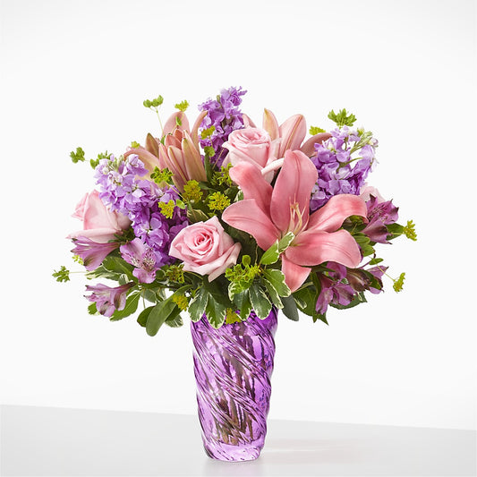 Precious Petals Bouquet with Luxe Swirl Vase –  Albertsons Floral #0199, Boise ID